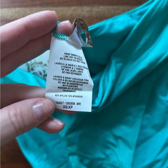 Becca Angela French Cut High Cut Bikini Bottom Swim Suit Teal‎ Blue NWT Size XS - Picture 3 of 6